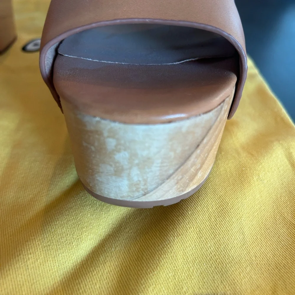 Charlotte Stone Tan Clog style Sandals - Picture 7 of 9